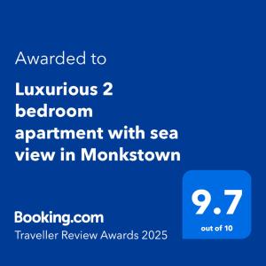 Luxurious 2 bedroom apartment with sea view in Monkstown