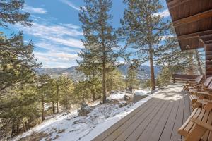 Mounticello Log Cabin - Relaxing Front Patio & Outdoor Firepit