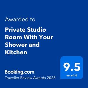 Private Studio Room With Your Shower and Kitchen
