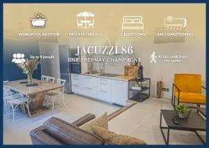 Jacuzzi Terrasse 86 - Terrasse & Climatisation - 4 personnes - BnB Epernay - Pierry