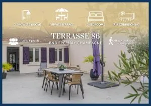 Terrasse 86 - Terrasse & Climatisation - 4-6 personnes - BnB Epernay - 埃佩尔奈