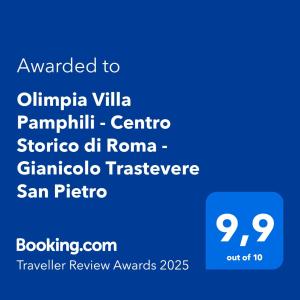 Olimpia Villa Pamphili - Centro Storico di Roma - Gianicolo Trastevere San Pietro