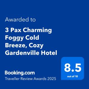 3 Pax Charming Foggy Cold Breeze, Cozy Gardenville Hotel