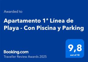 Apartamento 1ª Línea de Playa - Con Piscina y Parking