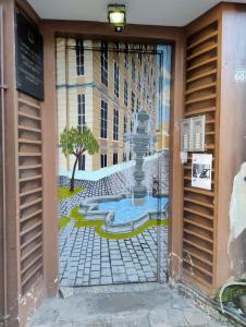 Tiny studio in top center