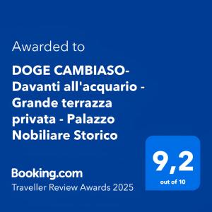 DOGE CAMBIASO- Davanti allacquario - Grande terrazza privata - Palazzo Nobiliare Storico
