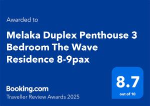 Family Duplex Penthouse 3 Bedroom The Wave Residence 8-9pax