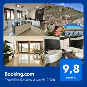 Casa con jacuzzi y piscina con vistas al castillo - Llaurí