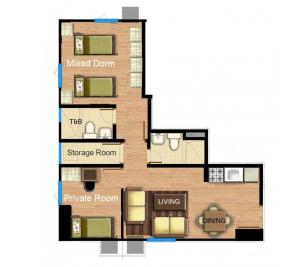 Private twin room for 2 with shared bathroom in boarding place - Cebu IT Park