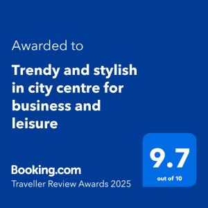 Trendy and stylish in city centre for business and leisure