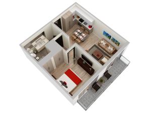 A Fantastic apart with balcony and partial view of the beach 4 Px