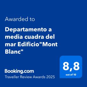 Departamento a media cuadra del mar Edificio"Mont Blanc"