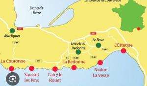 Les Hébergements de la plage sur la côte bleu Martigues