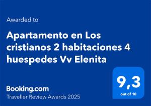 Apartamento en Los cristianos 2 habitaciones 4 huespedes Vv Elenita