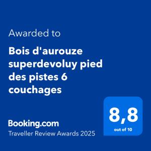 Bois daurouze superdevoluy pied des pistes 6 couchages