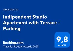 Indipendent Studio Apartment with Terrace - Parking
