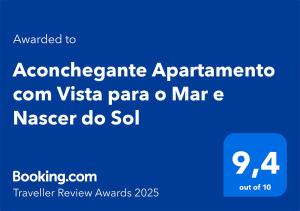 Aconchegante Apartamento com Vista para o Mar e Nascer do Sol