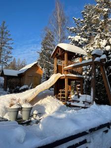 Borowikowe Zacisze drewniane domy z dostępem do balii i sauny