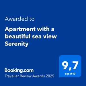 Apartment with a beautiful sea view Serenity