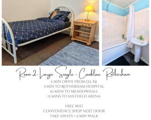 Large double room, Free WiFi & Parking Near M1