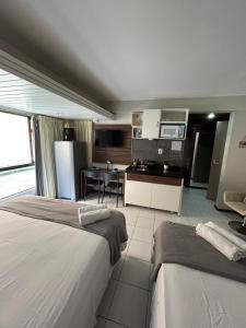 Flat 112 equipado na beira mar de Tambaú