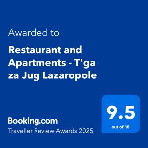 Restaurant and Apartments - Tga za Jug Lazaropole