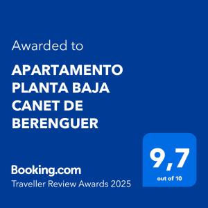APARTAMENTO PLANTA BAJA CANET DE BERENGUER