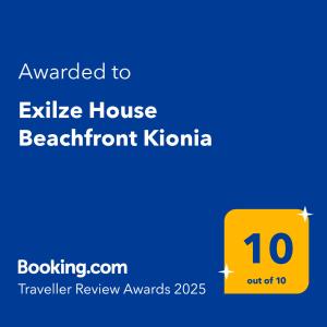 Exilze House Beachfront Kionia