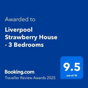 2025 Award Winner Liverpool Strawberry House - 3 Bedrooms