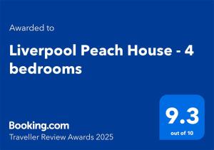 2025 Award Winner Liverpool Peach House - 4 Bedrooms