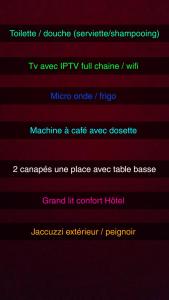 hébergement privée Jaccuzzi en supplément