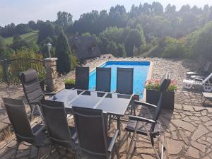 villa with swimming pool in the hilly landscape