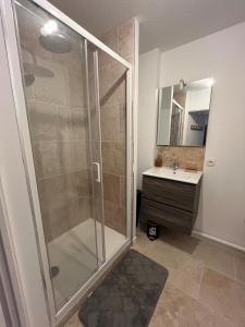 Large bright T4, tram, parking