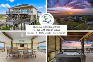 Waves & Whiskey Beachfront HotTub Double Decks! Tiki Bar