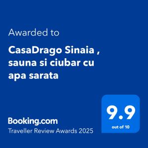 CasaDrago Sinaia , sauna si ciubar cu apa sarata