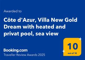 Côte dAzur, Villa New Gold Dream with heated and privat pool, sea view