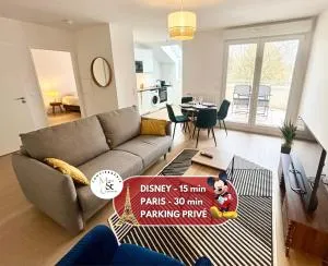 Le Golfeur - DISNEY 15 min - PARIS 30 min - PARKING - Vue Golf - Lumineux & Moderne - Free WIFI - Conches