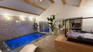 Maison privative avec piscine intérieure, spa, sauna, cinéma et billard