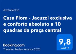 Casa Flora - Jacuzzi exclusiva e conforto absoluto a 10 quadras da praça central