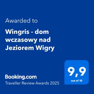 Wingris - dom wczasowy nad Jeziorem Wigry