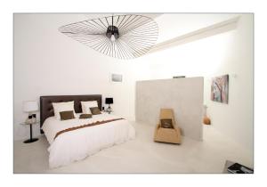 Appartements Mas Chansonnet Gites et Chambres d'hotes de charme : Chambre Lit Queen-Size - Vue sur Piscine
