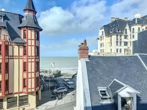 Grand duplex en centre-ville avec vue, à 50m de la plage, ascenseur, et WIFI - FR-1-361-165 - 格朗维尔