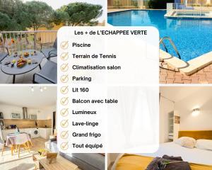 Appartements L-echappee verte - T2 - Confort -Piscine - Tennis- Parking - Climatisation - SudSejourConciergerie : Appartement 1 Chambre avec Balcon