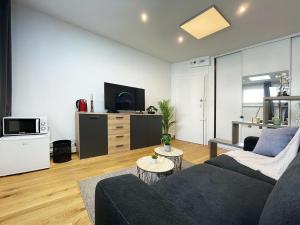 Appartements HOMEY TINY - Chambre privee - Situee en Hyper-centre - Disney Plus et Wifi inclus - Sans SDB - Proche de Geneve et des transports en commun : photos des chambres