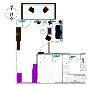 Moderne Ferienwohnung mit privatem Balkon sowie Meer- und Gebirgsblick