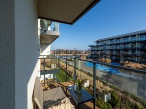 Apartment with a view of the river, pool and sauna