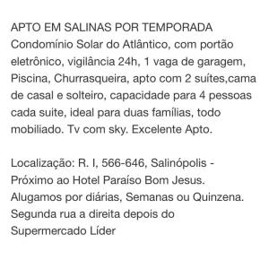 Apto Salinas 2 suítes