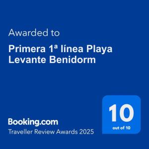 Primera 1ª línea Playa Levante Benidorm