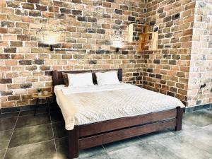 Modern apartments with a coffee machine in the city center, a view of the city