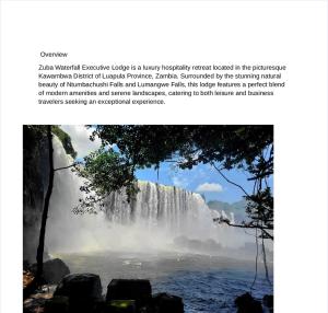Zuba waterfall executive Lodge